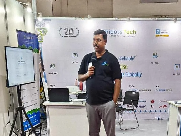 Tridots Tech team member speaking at Frappeverse 2026